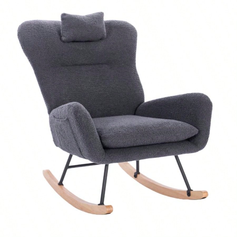 Teddy Upholstered Nursery Rocking Chair Living Room BedroomDARK Teddy