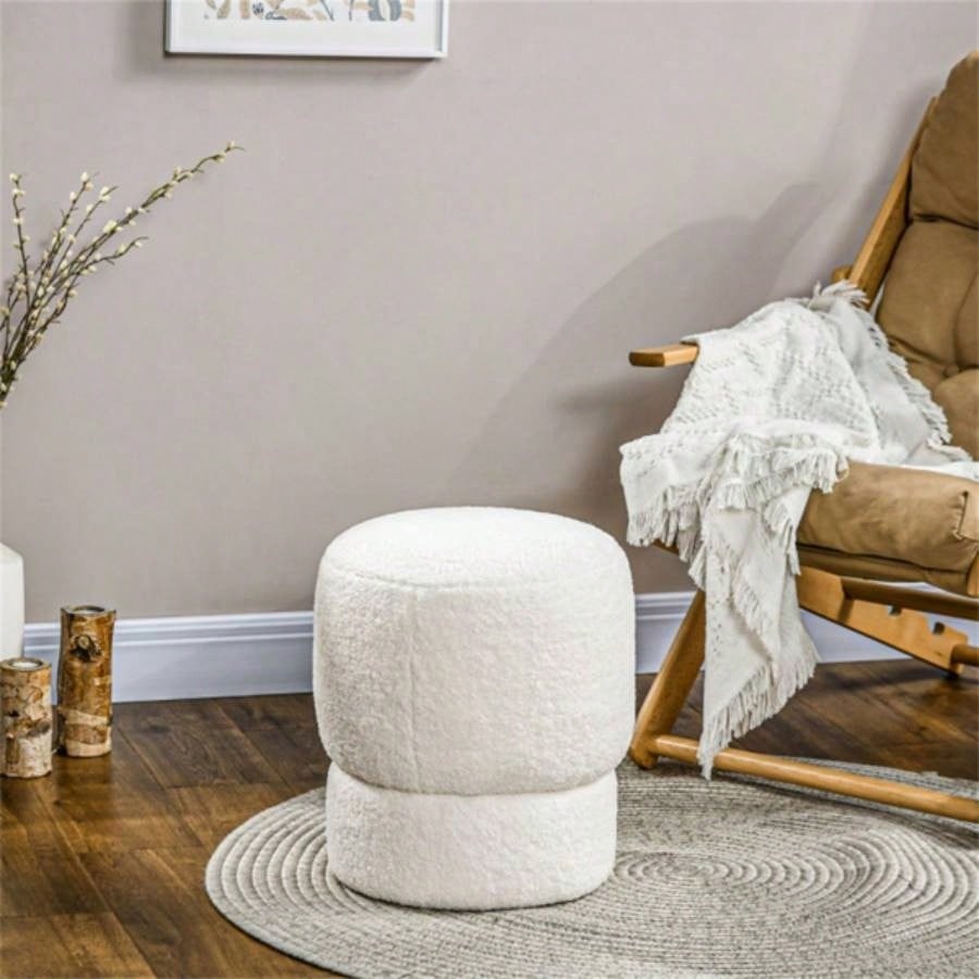 Round Ottoman, Upholstered Foot Stool