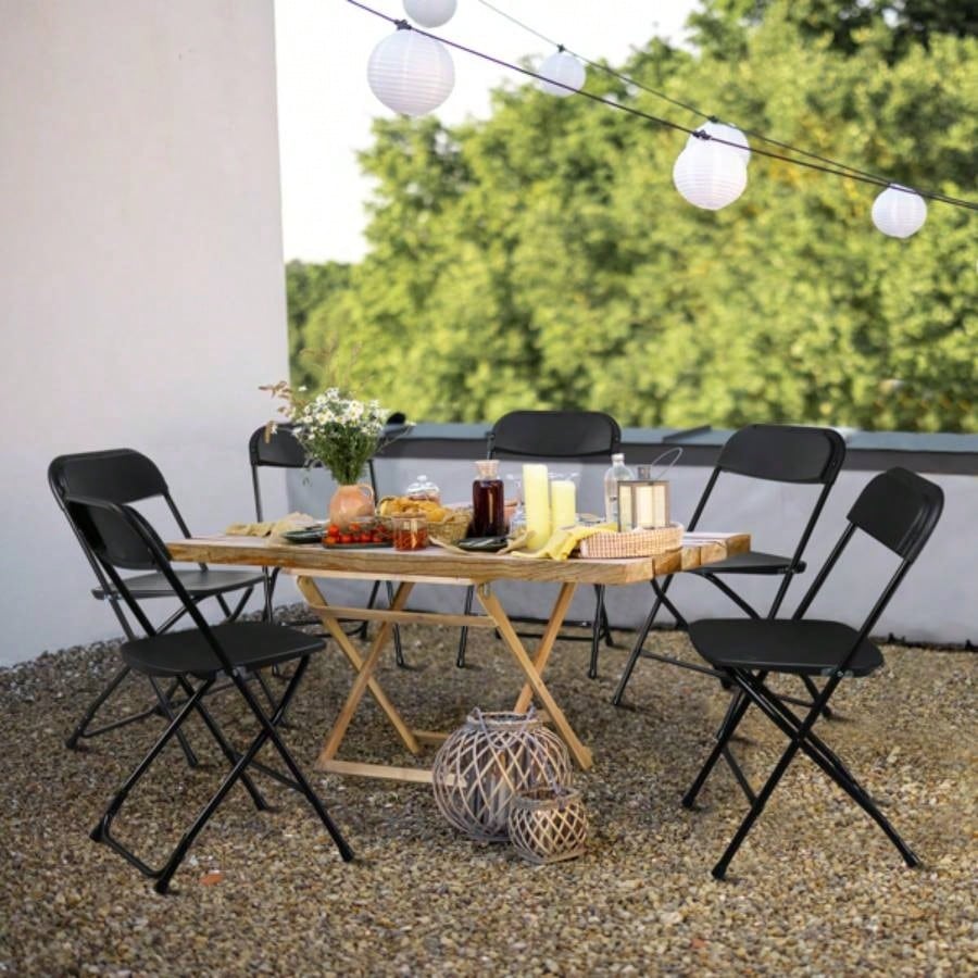 Replace 85420514pcs Injection Molding Classic Garden Plastic Folding Chair Black