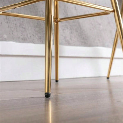 30 Inch Set of 2 Bar Stools, with Footrest and Base Velvet+ Golden Leg Simple Bar Stool,