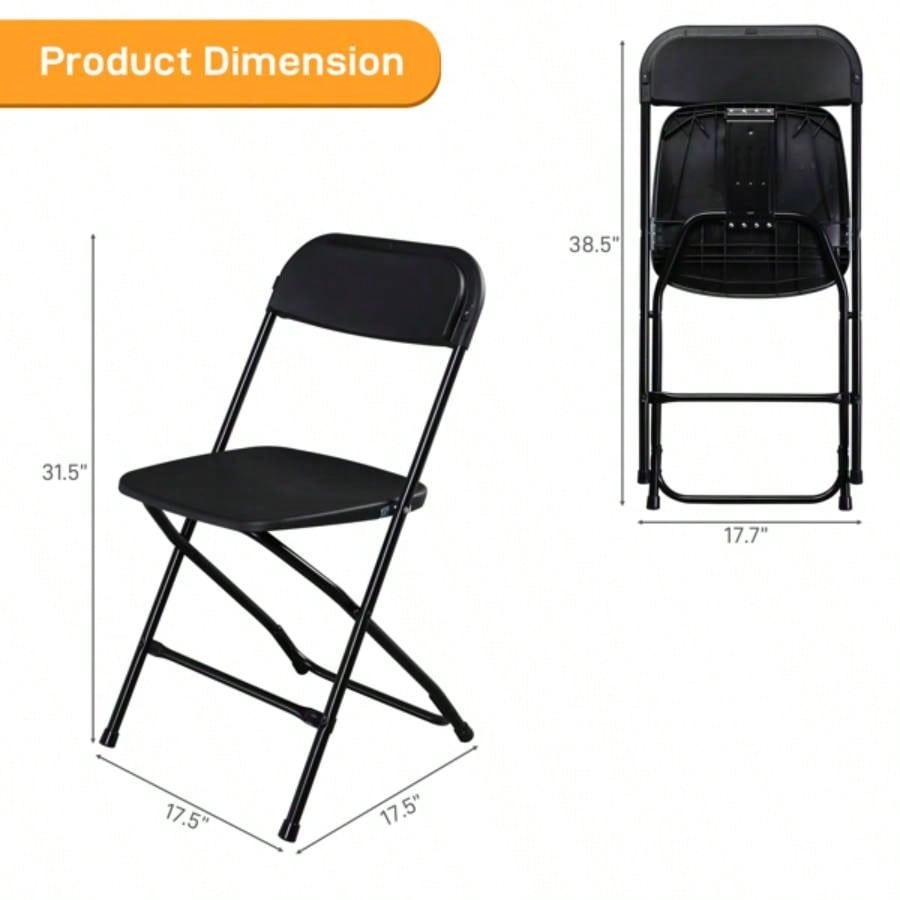 Replace 85420514pcs Injection Molding Classic Garden Plastic Folding Chair Black
