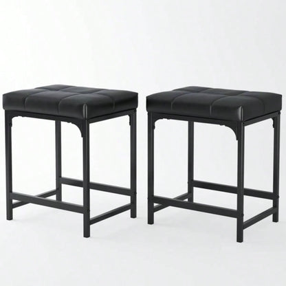 2 Pack Vanity Stool Chair, Makeup Stool, Faux Leather Vanity Stool, Modern Foot Stool Vanity Makeup, Living Room, Bedroom and Entryway, BarstoolsNot shipped on weekends, banned