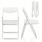 4 Pack Plastic Folding Chairs, Lightweight Stackable Commercial Chairs, Portable Event Seats Indoor Outdoor Home Event Party Picnic School Wedding, White