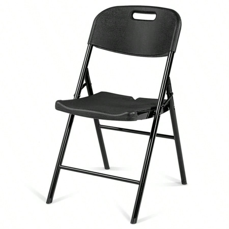 replace969644684 Pack Plastic Folding Chair with 440 - Pound Capacity, Commercial Grade Folding Chair, Portable Chairs Events Office Wedding Party Picnic Dining, Black