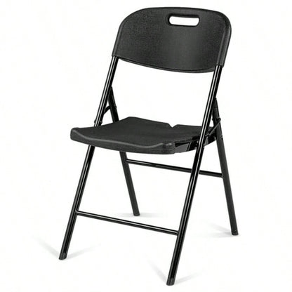 replace969644684 Pack Plastic Folding Chair with 440 - Pound Capacity, Commercial Grade Folding Chair, Portable Chairs Events Office Wedding Party Picnic Dining, Black