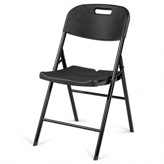 replace969644684 Pack Plastic Folding Chair with 440 - Pound Capacity, Commercial Grade Folding Chair, Portable Chairs Events Office Wedding Party Picnic Dining, Black