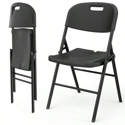 replace969644684 Pack Plastic Folding Chair with 440 - Pound Capacity, Commercial Grade Folding Chair, Portable Chairs Events Office Wedding Party Picnic Dining, Black