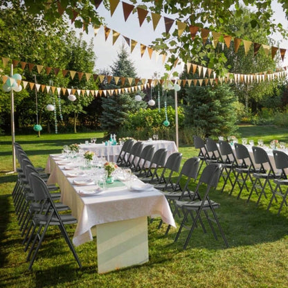 replace969644684 Pack Plastic Folding Chair with 440 - Pound Capacity, Commercial Grade Folding Chair, Portable Chairs Events Office Wedding Party Picnic Dining, Black