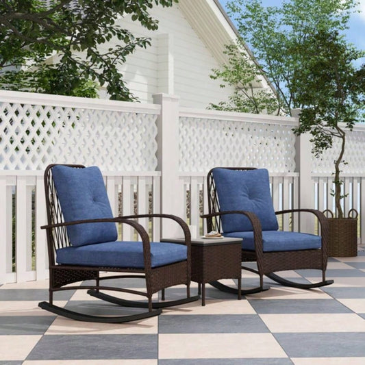 Rattan Chaise Lounge ChairWicker Patio Furniture Set