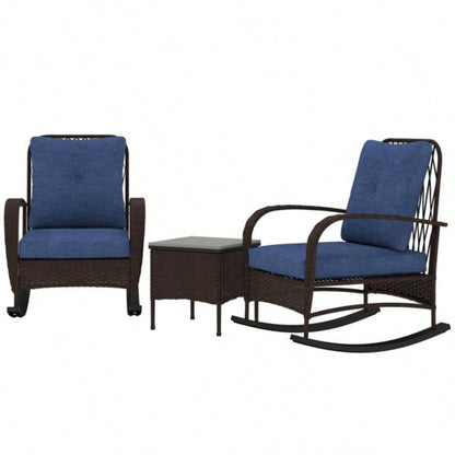 Rattan Chaise Lounge ChairWicker Patio Furniture Set