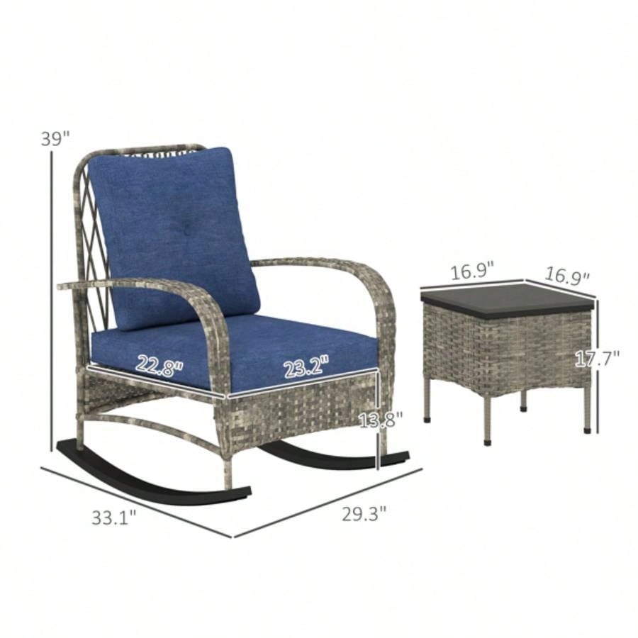 Rattan Chaise Lounge ChairWicker Patio Furniture Set