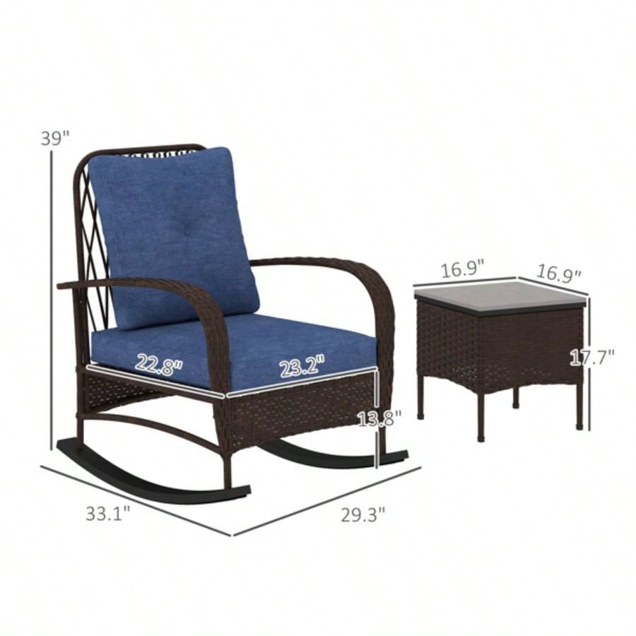 Rattan Chaise Lounge ChairWicker Patio Furniture Set