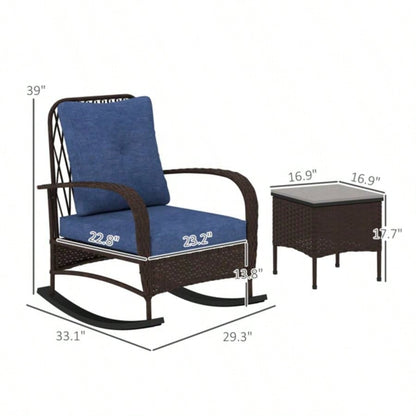 Rattan Chaise Lounge ChairWicker Patio Furniture Set