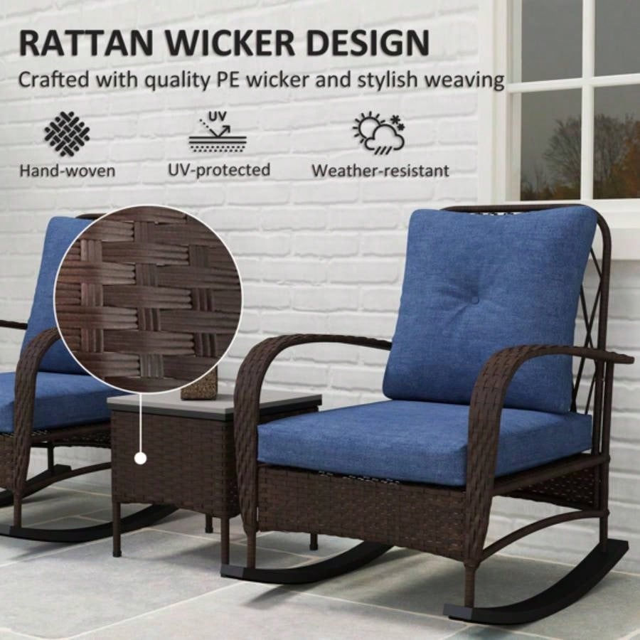 Rattan Chaise Lounge ChairWicker Patio Furniture Set