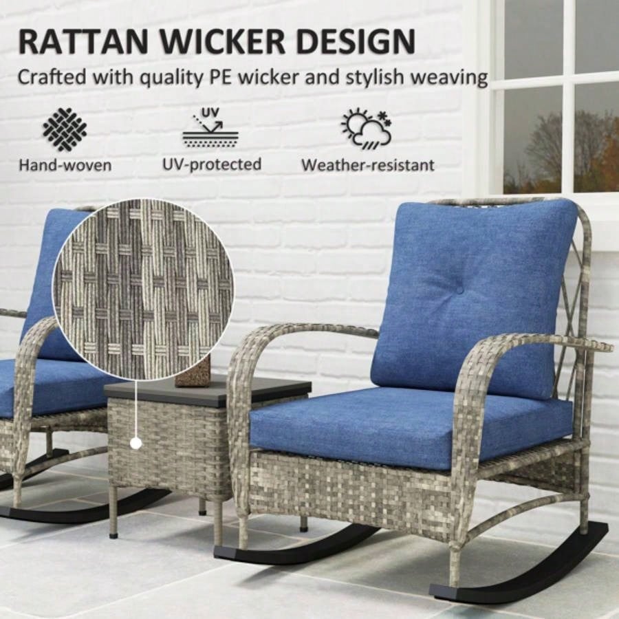 Rattan Chaise Lounge ChairWicker Patio Furniture Set