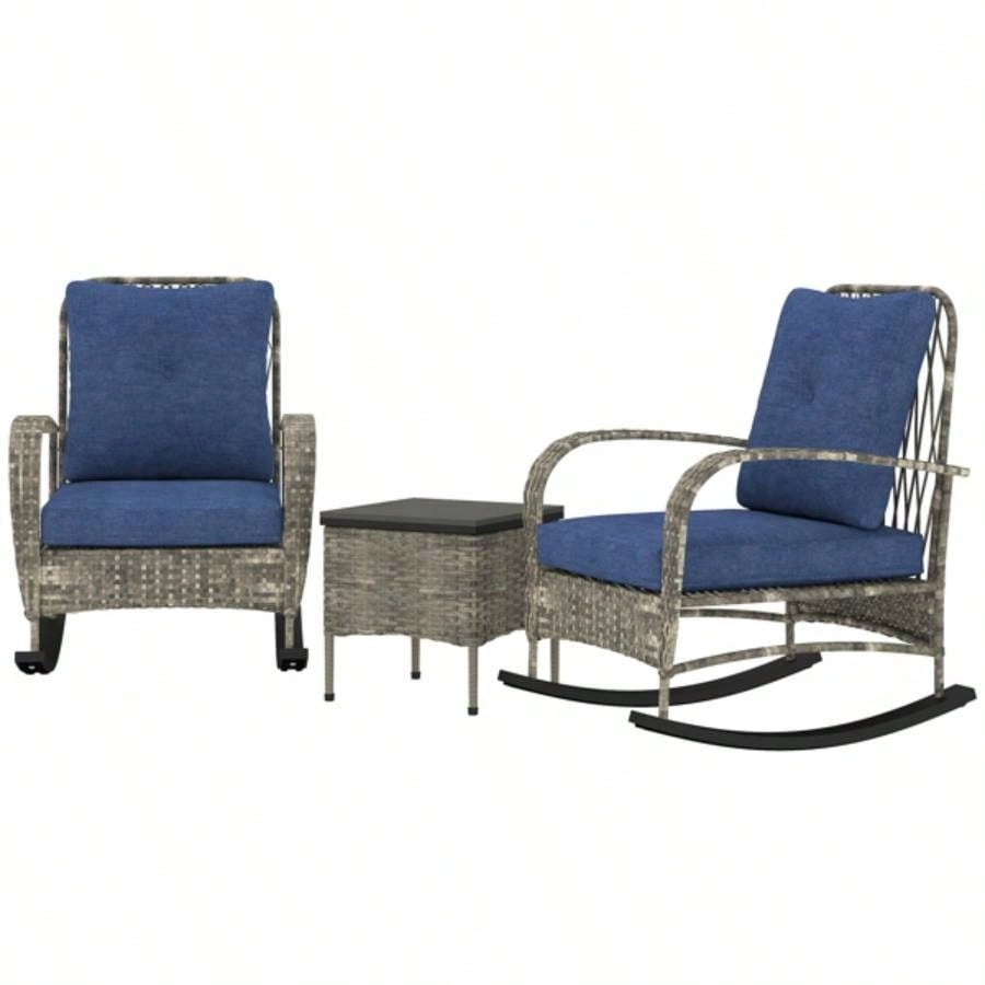 Rattan Chaise Lounge ChairWicker Patio Furniture Set