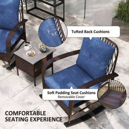 Rattan Chaise Lounge ChairWicker Patio Furniture Set