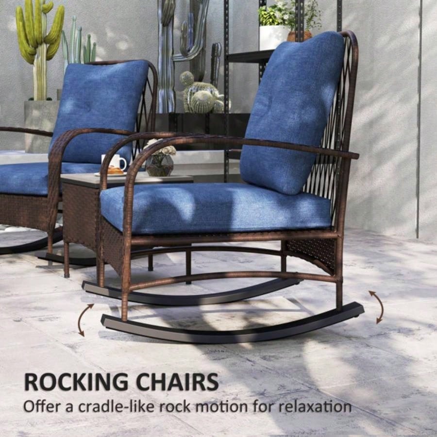 Rattan Chaise Lounge ChairWicker Patio Furniture Set