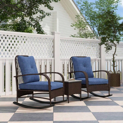 Rattan Chaise Lounge ChairWicker Patio Furniture Set