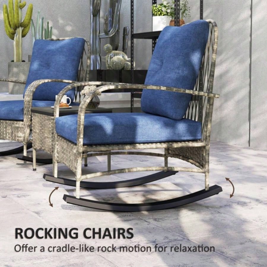Rattan Chaise Lounge ChairWicker Patio Furniture Set