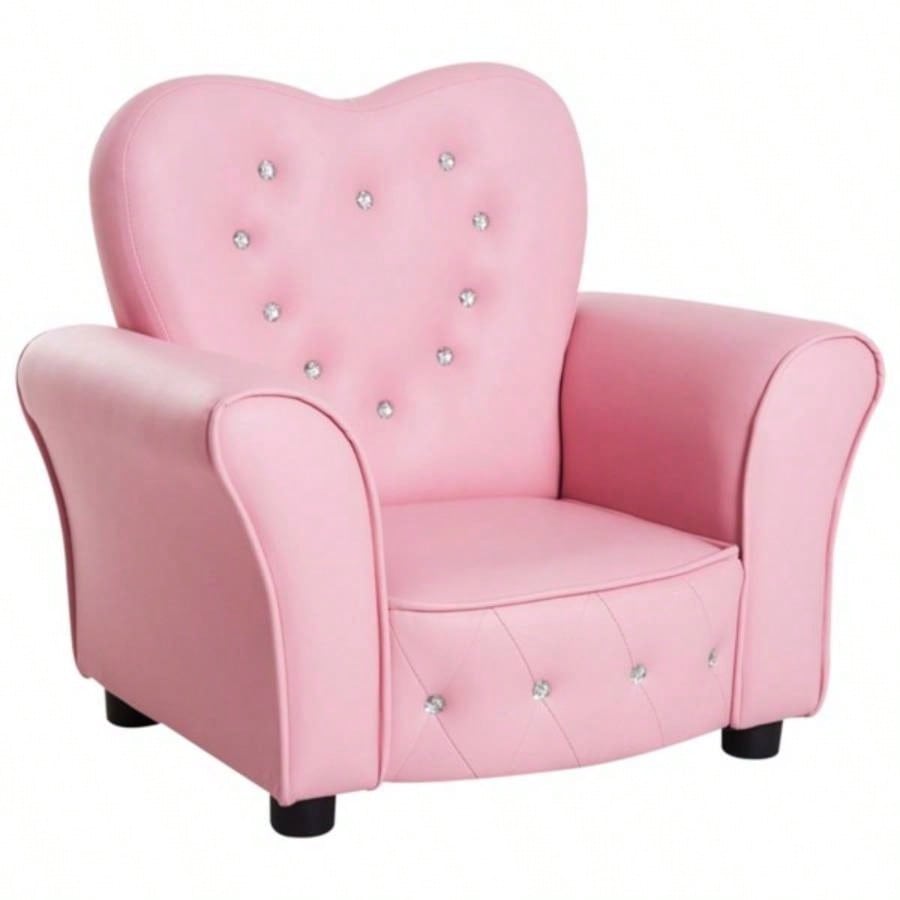 Kids Sofa Toddler Tufted Upholstered Sofa Chair Princess Couch with Decoration - AS Prohibited by