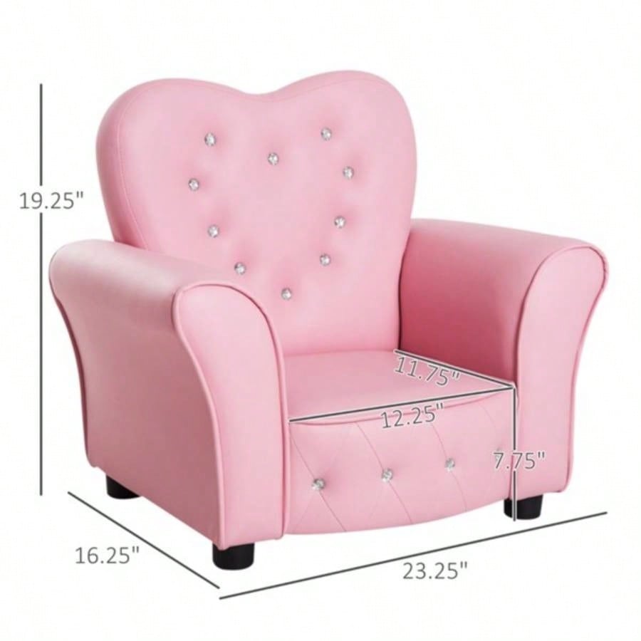 Kids Sofa Toddler Tufted Upholstered Sofa Chair Princess Couch with Decoration - AS Prohibited by