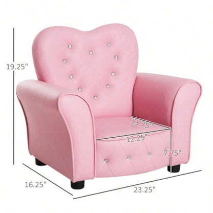 Kids Sofa Toddler Tufted Upholstered Sofa Chair Princess Couch with Decoration - AS Prohibited by