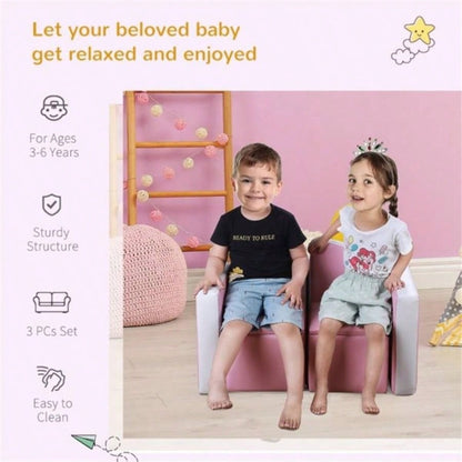 Kids 2 - in - 1 Sofa Sets - Pink Prohibited by