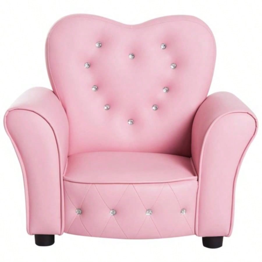 Kids Sofa Toddler Tufted Upholstered Sofa Chair Princess Couch with Decoration - AS Prohibited by
