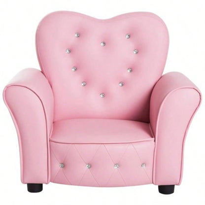 Kids Sofa Toddler Tufted Upholstered Sofa Chair Princess Couch with Decoration - AS Prohibited by