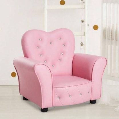 Kids Sofa Toddler Tufted Upholstered Sofa Chair Princess Couch with Decoration - AS Prohibited by