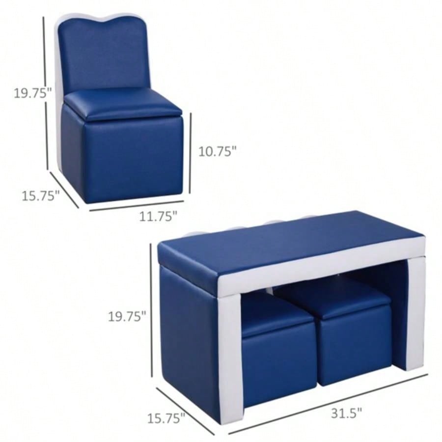 Kids 2 - in - 1 Sofa Sets - Blue Prohibited by