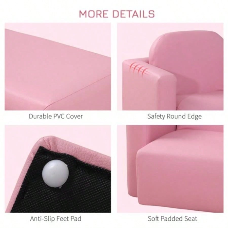 2 - in - 1 Multifunctional Kids Sofa - Pink Prohibited by