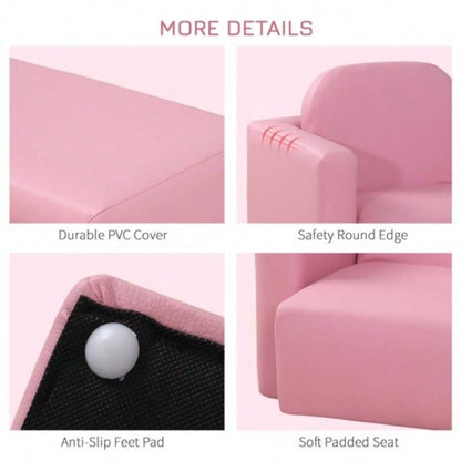 2 - in - 1 Multifunctional Kids Sofa - Pink Prohibited by