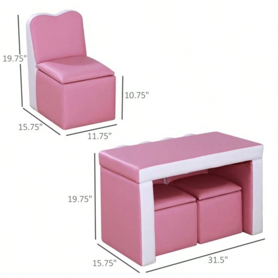 Kids 2 - in - 1 Sofa Sets - Pink Prohibited by