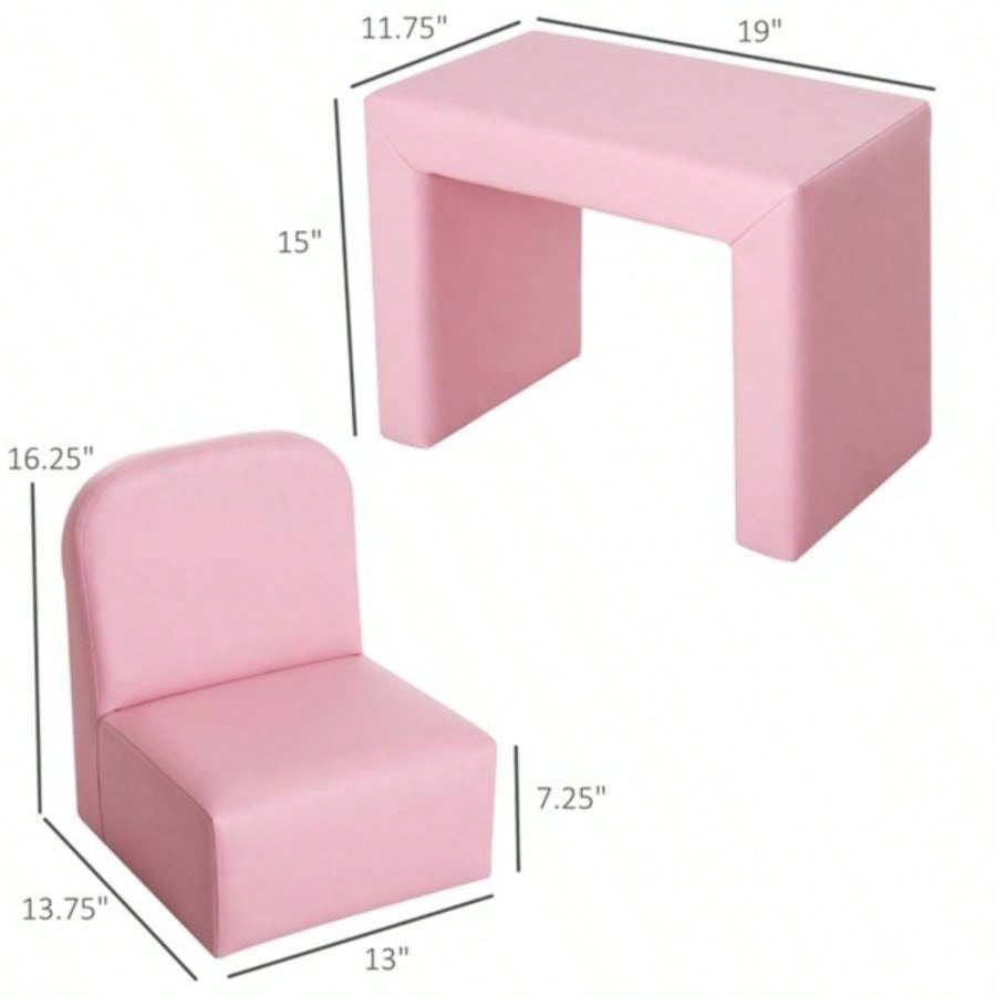 2 - in - 1 Multifunctional Kids Sofa - Pink Prohibited by