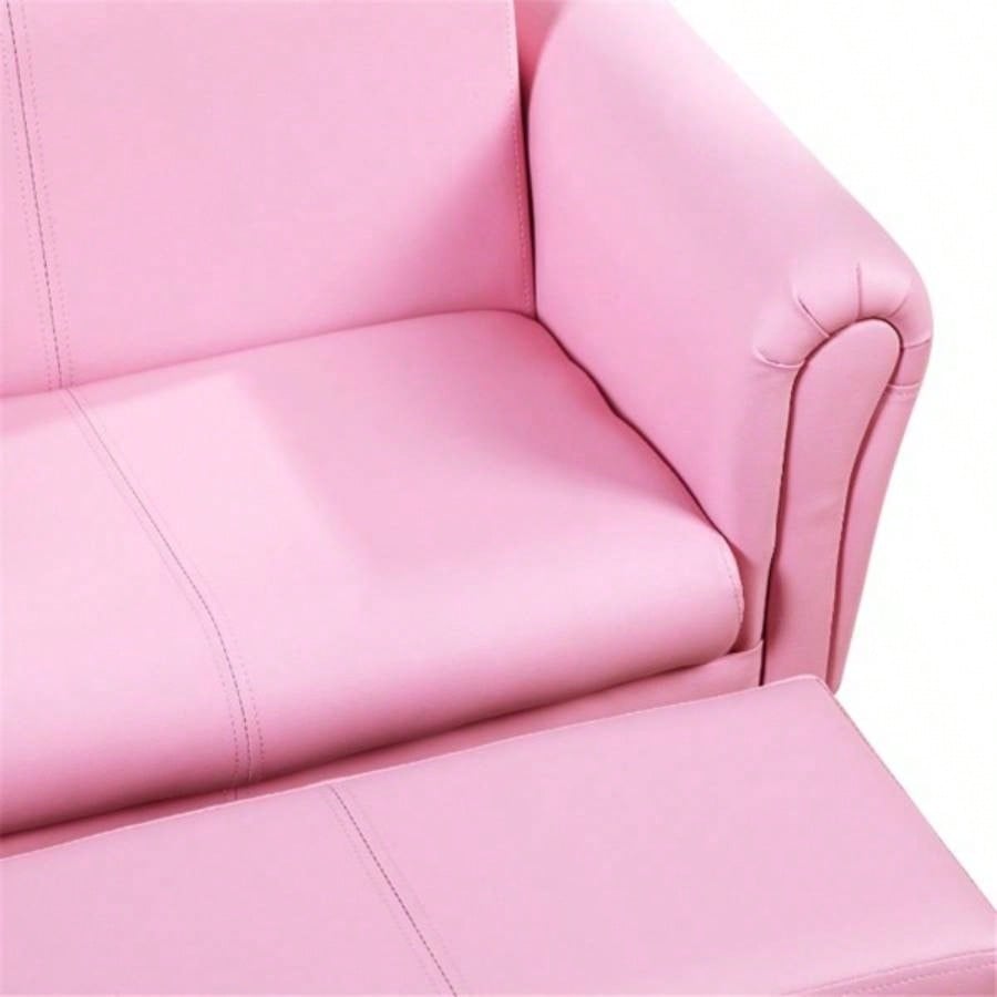 Kids Sofa Set with Footstool - Pink Prohibited by