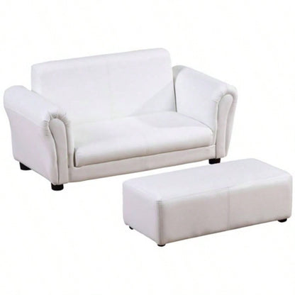 Kids Sofa Set with Footstool - White Prohibited by
