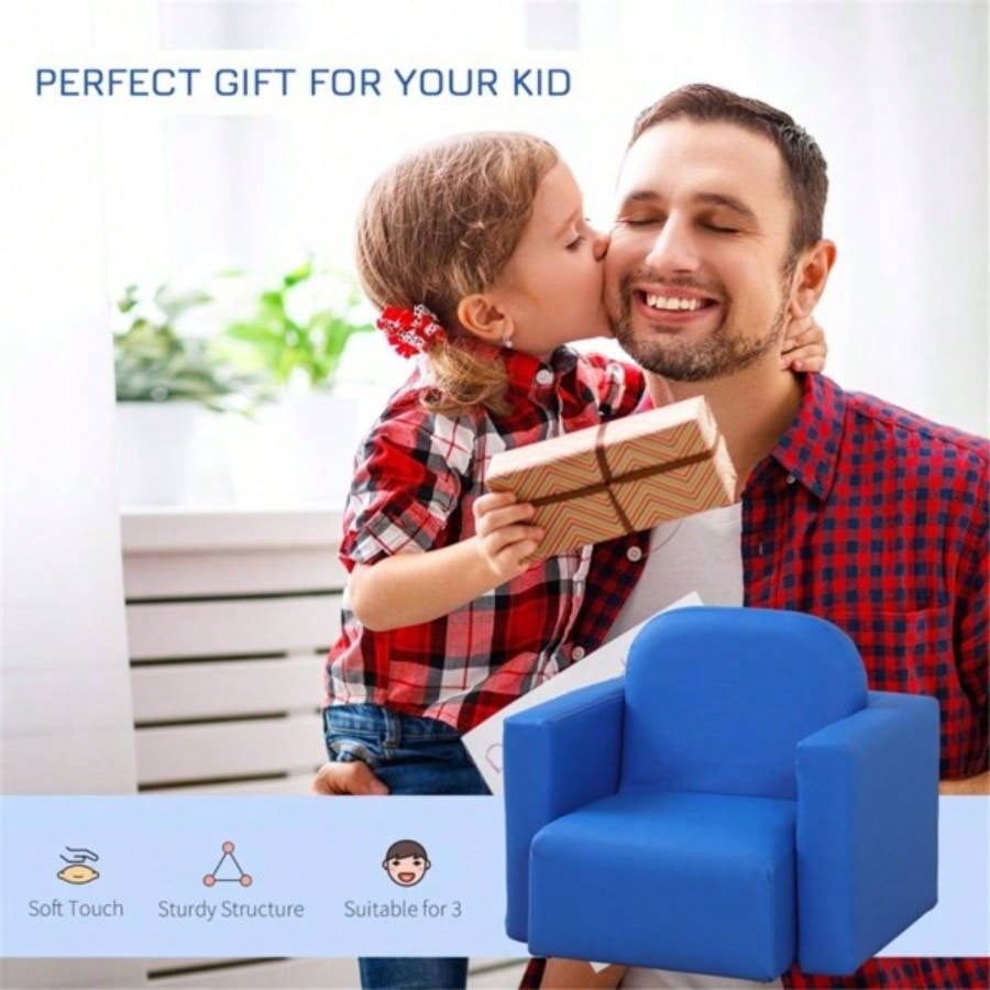 2 - in - 1 Multifunctional Kids Sofa - Blue Prohibited by