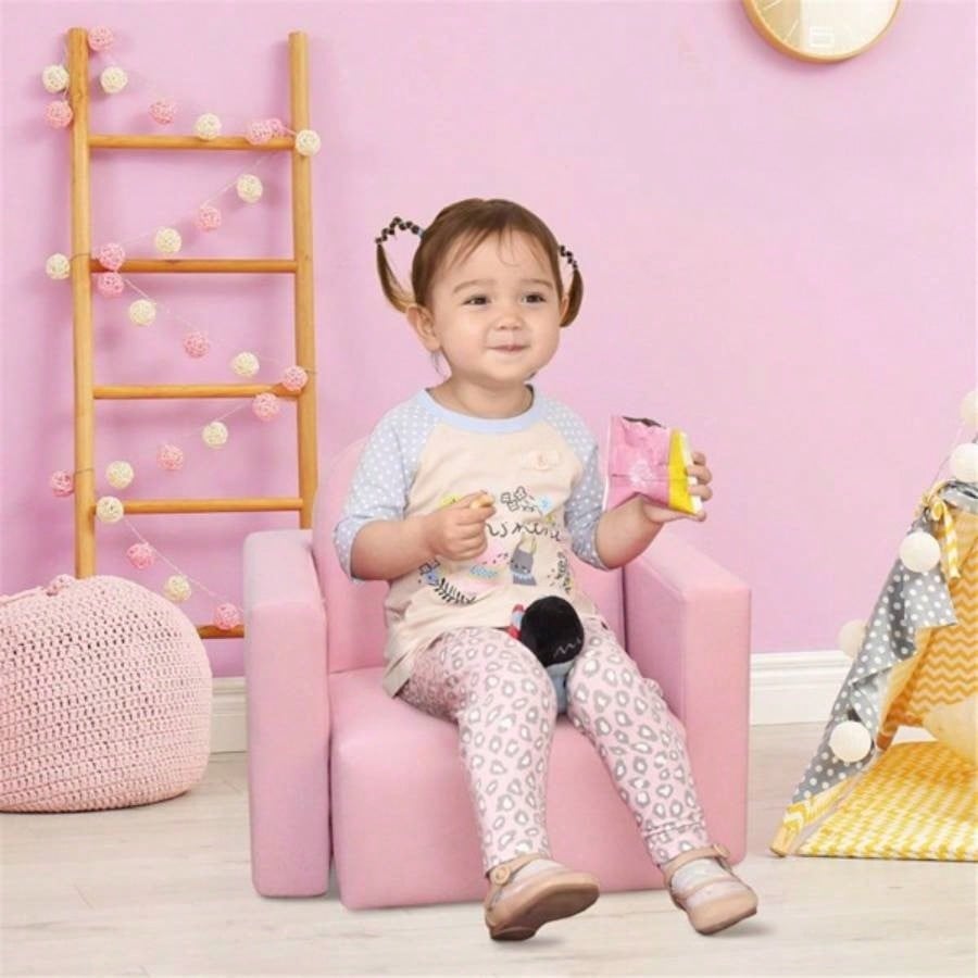 2 - in - 1 Multifunctional Kids Sofa - Pink Prohibited by
