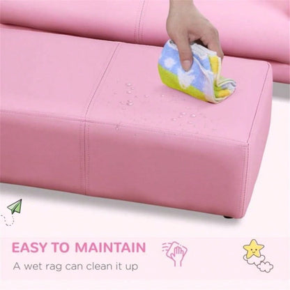 Kids Sofa Set with Footstool - Pink Prohibited by