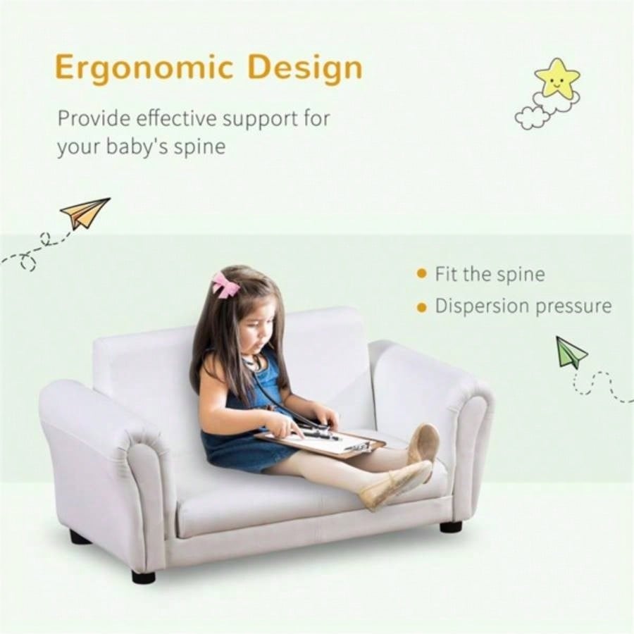 Kids Sofa Set with Footstool - White Prohibited by