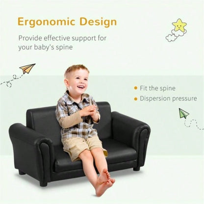 Kids Sofa Set with Footstool - Black Prohibited by