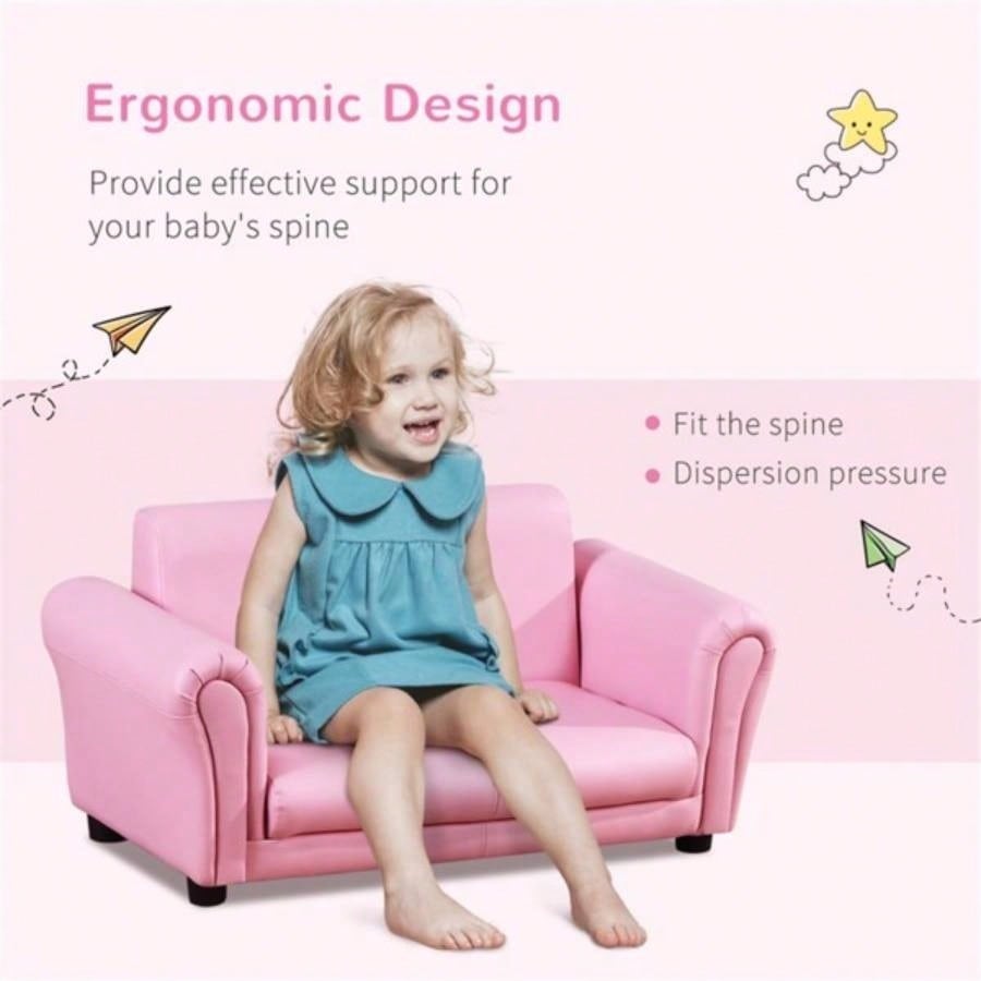 Kids Sofa Set with Footstool - Pink Prohibited by