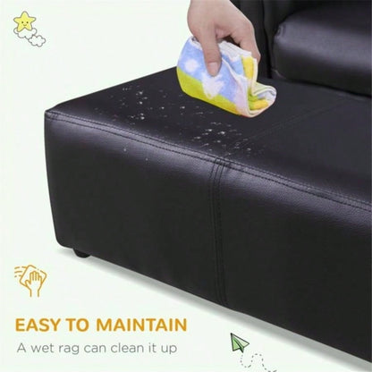 Kids Sofa Set with Footstool - Black Prohibited by