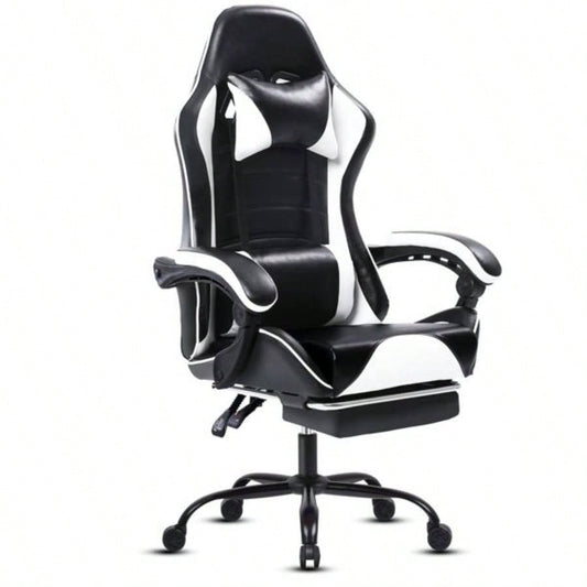 Gaming Chair, Ergonomic Video Game Chair Adults, Adjustable Height Pu Leather Gamer Chair Office Desk Chair, Computer Chair with Wheels