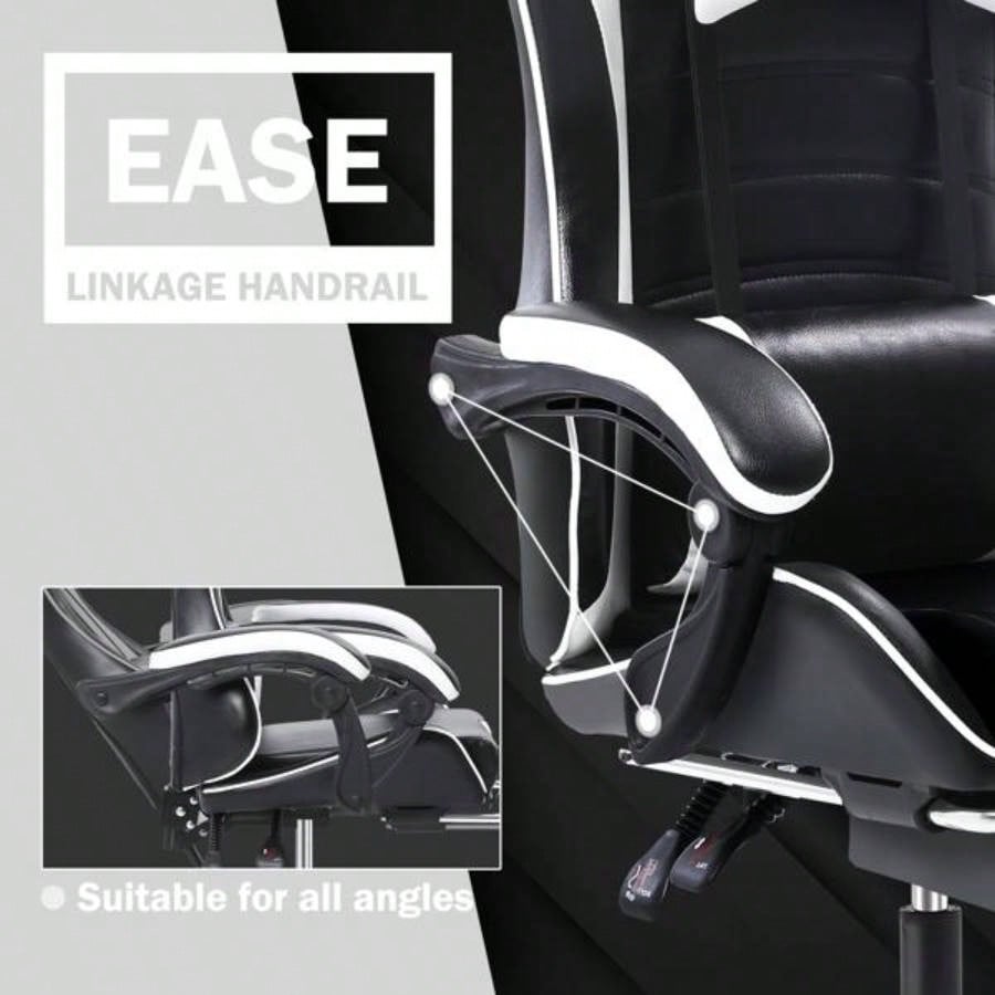 Gaming Chair, Ergonomic Video Game Chair Adults, Adjustable Height Pu Leather Gamer Chair Office Desk Chair, Computer Chair with Wheels