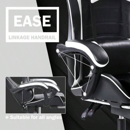 Gaming Chair, Ergonomic Video Game Chair Adults, Adjustable Height Pu Leather Gamer Chair Office Desk Chair, Computer Chair with Wheels