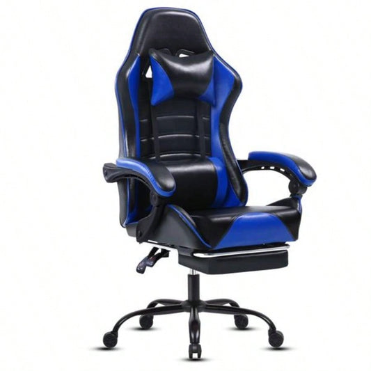 Gaming Chair, Computer Chair with Wheels, Adjustable Height Pu Leather Gamer Chair Office Desk Chair, Ergonomic Video Game Chair Adults