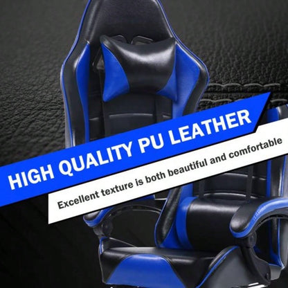 Gaming Chair, Computer Chair with Wheels, Adjustable Height Pu Leather Gamer Chair Office Desk Chair, Ergonomic Video Game Chair Adults